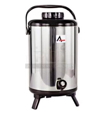 NEW Adcraft 10 Qt Insulated Beverage Server, Model BDI-10, stainless steel, with carrying handle, in original box.