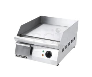 Adcraft stainless steel electric countertop 16" griddle, new in crate, with back and side splash, 120V.