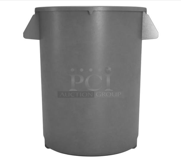 Brand new Carlisle Sparta Bronco Series 20-gal gray trash can, model 84102023, with handles.