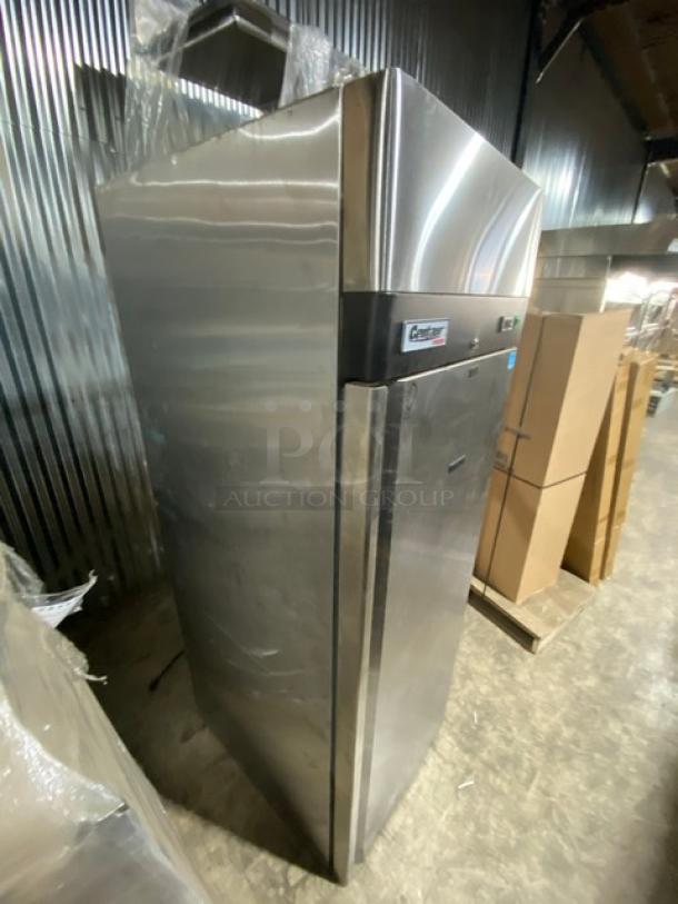 Centaur Plus Series commercial stainless steel single door refrigerator, model CSD-1DR-TSI-ES, used, Energy Star certified.