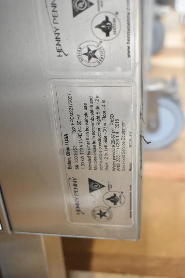 2023 Henny Penny FPGM22172007 stainless steel combi convection oven with pan transport rack, 200,000 BTU. Brand new.