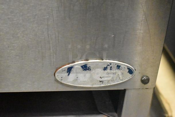 Atosa stainless steel commercial gas single burner stock pot range with visible logo. Scratches indicate used condition.