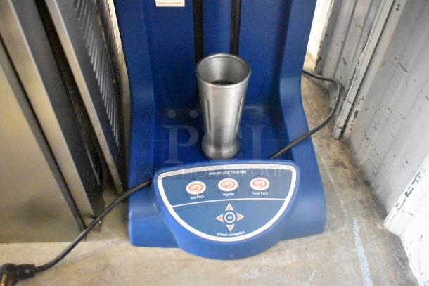 F'real FRLB4 metal countertop milkshake mixer, 120 volts, 1 phase. Features thickness settings and stainless cup holder.
