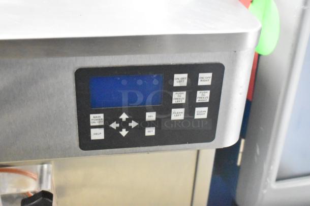 2021 Stoelting F131-38I2 stainless steel soft serve machine, showcasing digital controls and settings.