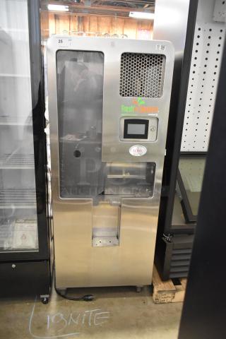 LATE MODEL! JBT 2ND-GEN-MFJ-HE Fresh N Squeeze commercial citrus juicer in stainless steel, on casters, 115V, 1 phase.