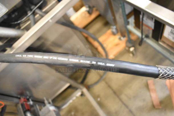 2018 Belshaw Adamatic TG50 stainless steel thermoglazing station on casters, 208V, 1 phase, with visible cable markings.