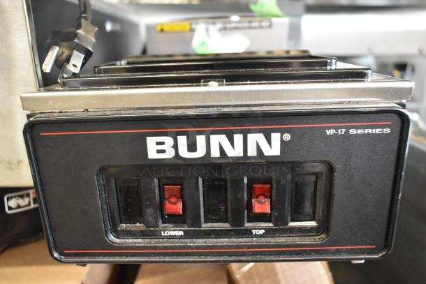 BRAND NEW Bunn VP17-2 Commercial Coffee Machine, stainless steel, 2 burners, 120V, 1 phase, minor scratches and dents.