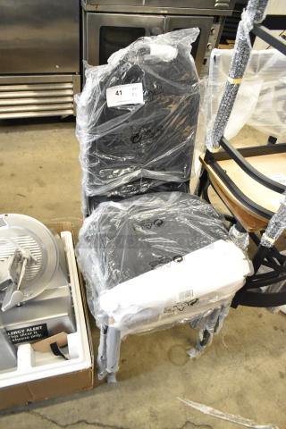 3 BRAND NEW SCRATCH AND DENT! Lancaster Table & Seating 164CBNQ2BKSL Black Stackable Banquet Chair with 2