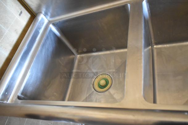 Stainless steel sink in a 2007 Lanchester food trailer, showing clean condition with visible drain.