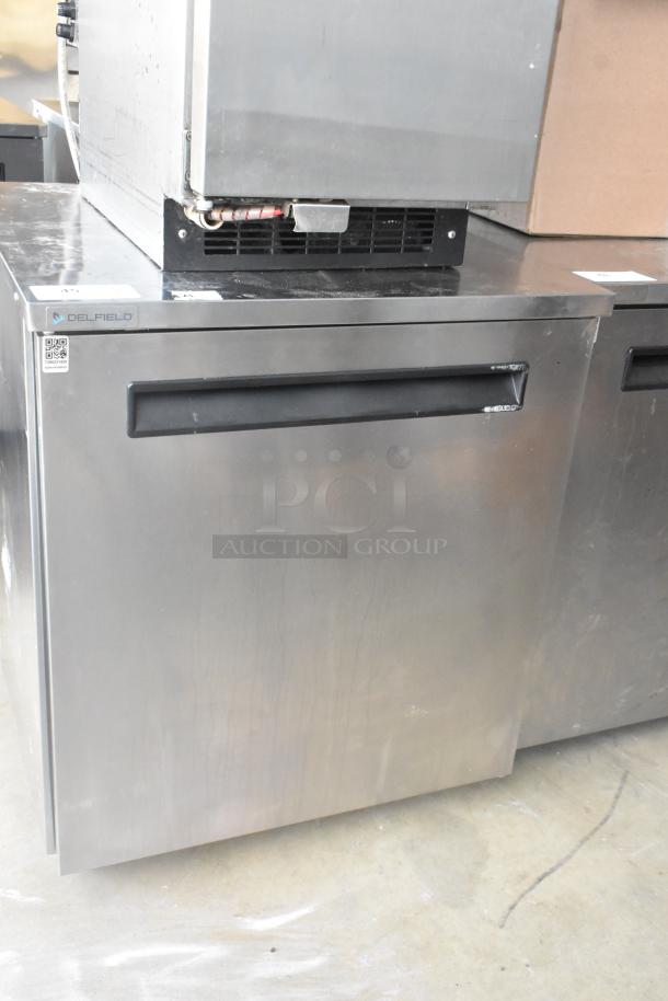 2021 Delfield 406P-STAR2 stainless steel commercial undercounter cooler, single door, on casters, 115V, 1 phase.