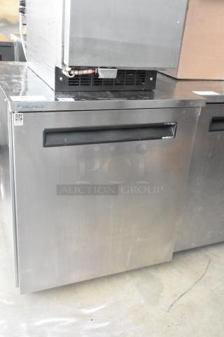 2021 Delfield 406P-STAR2 stainless steel commercial undercounter cooler, single door, on casters, 115V, 1 phase.