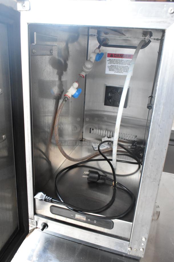 2021 Automatic Bar Controls JT-NITCOM-L Nitro Dispenser, stainless steel, 115V, 1 phase, interior view showing components and wiring.