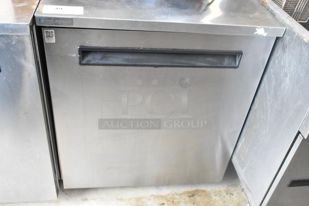 2019 Delfield 406P-STAR2 stainless steel undercounter cooler, commercial casters, single door, 115V, 1 phase.
