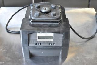 2021 VitaMix VM0145 metal blender base, 120V, 1 phase, black. Visible wear, digital display, and numbered control buttons.