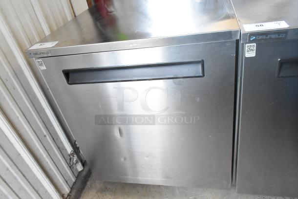 2021 Delfield 406P-STAR2 stainless steel undercounter cooler, single door, on commercial casters, 115 volts, 1 phase.
