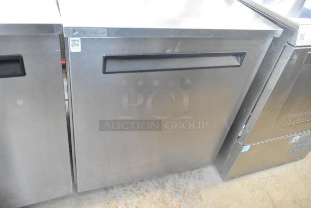2021 Delfield 406P-STAR2 stainless steel undercounter cooler, single door, commercial casters, 115V, excellent condition.