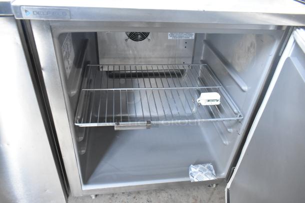 2021 Delfield 406P-STAR2 stainless steel undercounter cooler with single door, on commercial casters, 115V, excellent condition.