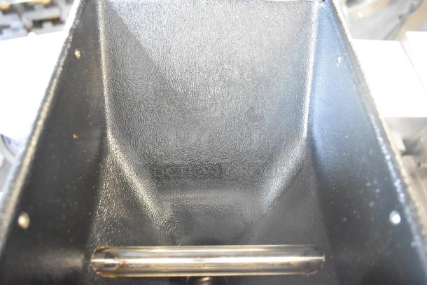 2019 Bunn G2 HD metal commercial coffee grinder, interior view, 120V, 1 Phase. Appears in used condition.