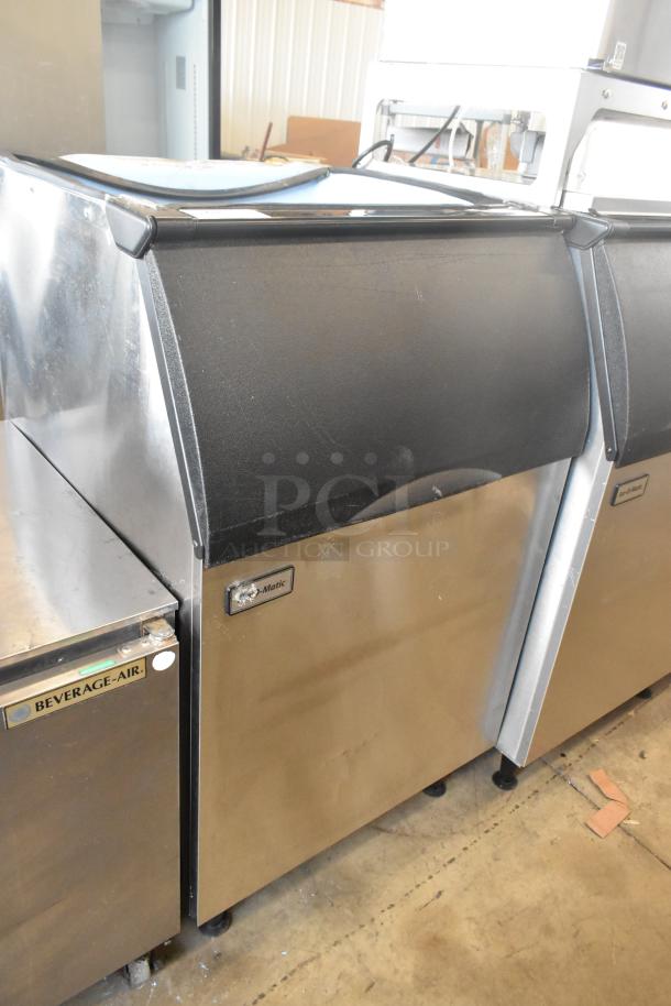 2021 Ice-O-Matic B55PSC stainless steel ice storage bin, 510 lb capacity, commercial use, excellent condition, logo visible.