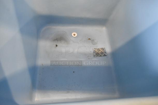 2021 Ice-O-Matic B55PSC ice storage bin, 510 lb capacity, stainless steel. Interior shows minor dirt. Clean label visible.