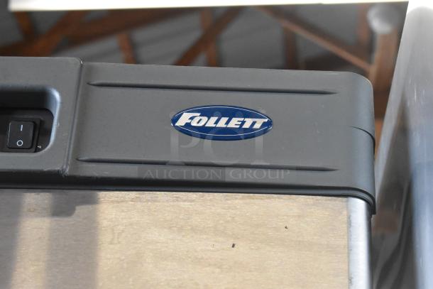 Follett B55H22H30 stainless steel ice head on Ice-O-Matic B55PSC bin. Features Follett logo and power switch. Excellent condition.