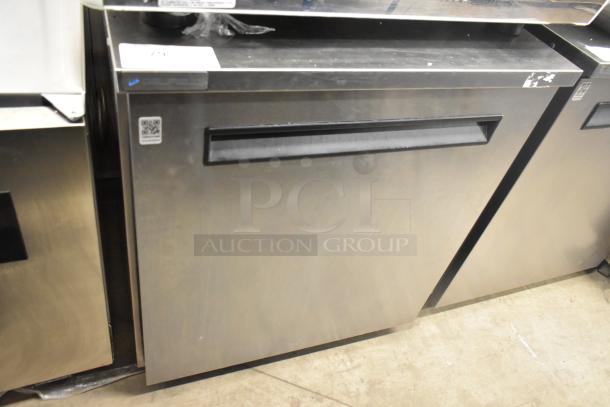 2020 Delfield 406P-STAR2 stainless steel undercounter cooler, single door, on casters, 115V, 1 phase. Slight wear visible.