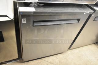 2020 Delfield 406P-STAR2 stainless steel undercounter cooler, single door, on casters, 115V, 1 phase. Slight wear visible.
