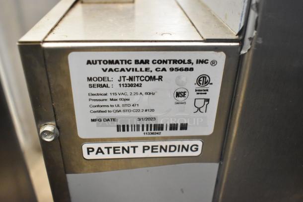 2023 Automatic Bar Controls JT-NITCOM-R stainless steel cold brew nitro dispenser, 115V, 1 phase, patent pending label.