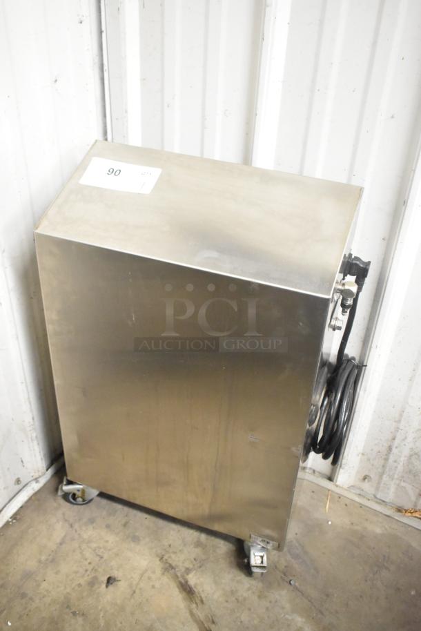 Stainless steel Jun-Air 86R-3MN1-DSBHH Nitro Brew Nitrogen Generator on casters, 120V, 1 phase, in used condition.