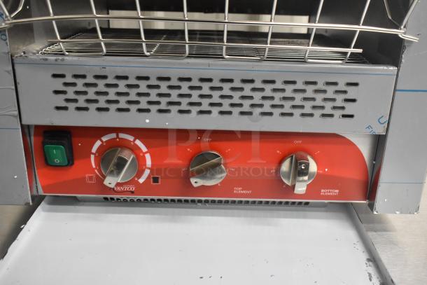 Brand new Avantco 184T3600D conveyor toaster, stainless steel, 14.5" wide, 3" opening, 1200 slices/hour, 240V, 1 phase.