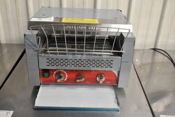 Brand new Avantco 184T3600D stainless steel commercial conveyor toaster, 14.5" wide, 3" opening, 1200 slices/hour.