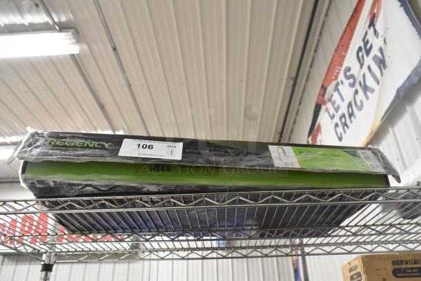 Brand new Regency 600PRD8X 1.15 GPM deck-mounted pre-rinse faucet with 8" centers, 44" hose, scratch and dent condition.