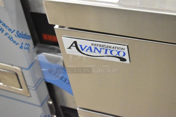 Brand new Avantco 178CBE52HC stainless steel chef base. Features 2 drawers, 115 volts, 1 phase. Slight dent visible.