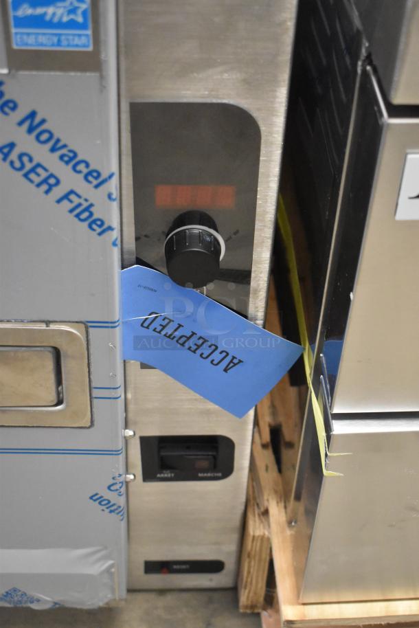 Cleveland 22CET6.1 SteamChef, stainless steel, 6 double deck, 12 pan electric steam cabinet, scratch and dent condition, 208V, 3-phase.