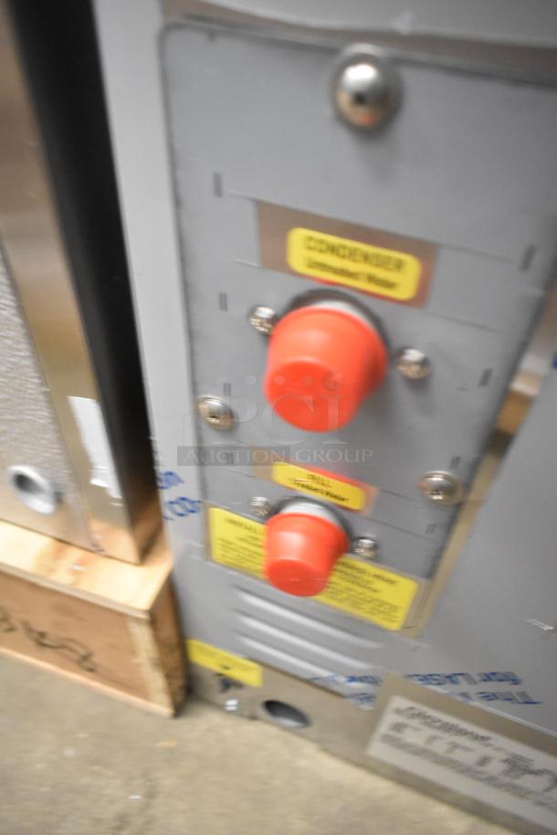 Brand new Cleveland 22CET6.1 SteamChef stainless steel steam cabinet; 6 double decks, 12 pan capacity, 208V, 3 phase.