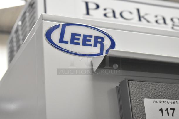 Brand new 2025 Leer L030UCSP 36" outdoor ice merchandiser with straight front and galvanized steel, 115V, 1 phase.