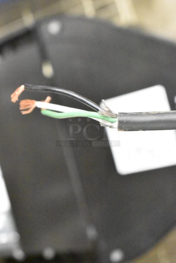 Two new scratch and dent light fixtures; shows exposed wiring; suitable for electrical repair projects.