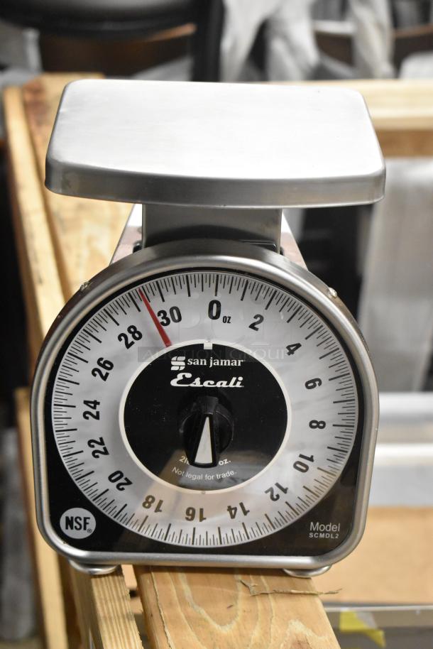 BRAND NEW San Jamar Escali SCMDL2 2 lb. mechanical dial portion control kitchen scale, NSF certified.