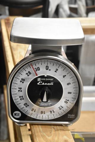BRAND NEW San Jamar Escali SCMDL2 2 lb. mechanical dial portion control kitchen scale, NSF certified.