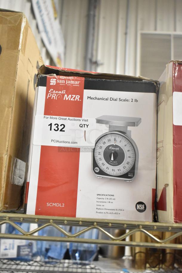 Brand new San Jamar/ Escali SCMDL2 2 lb. mechanical dial scale. Box has scratch and dent. Model MS2, NSF certified.