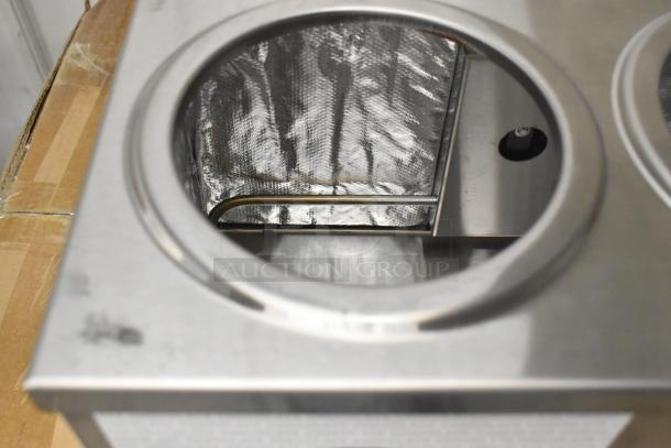 BRAND NEW Carnival King 382CDPW2 double cone dip warmer, 3 Qt., 120V, with minor scratches and dents, stainless steel.