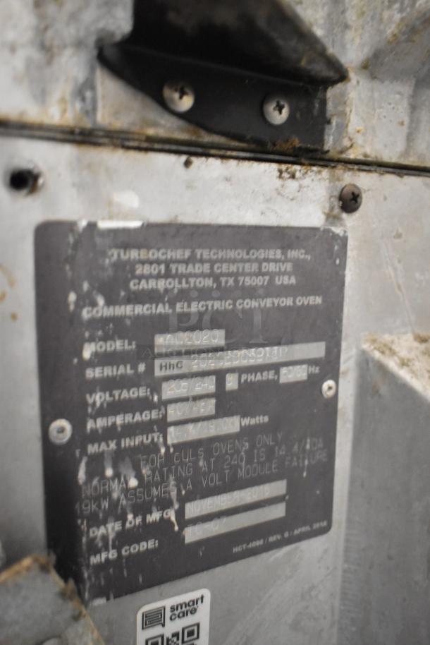 Turbochef HhC2020 stainless steel commercial electric conveyor oven, 208/240V, 3-phase, on casters, serial Hhc2020ED00976.