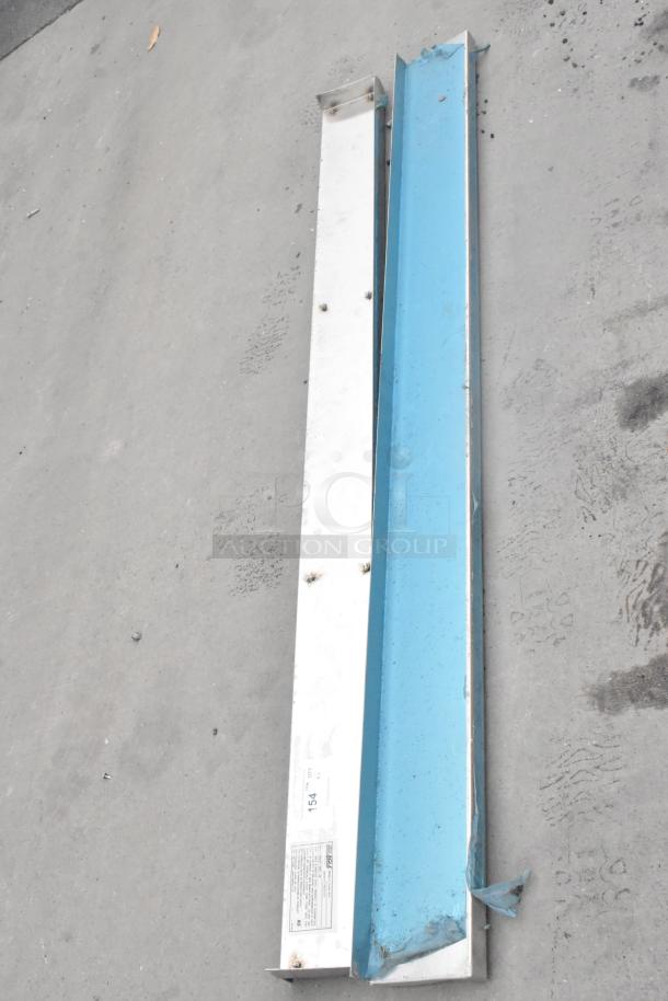 2 Eagle YWS672-0001-00 shelves, metal construction, blue and silver. Labels indicate model and specifications, new condition.