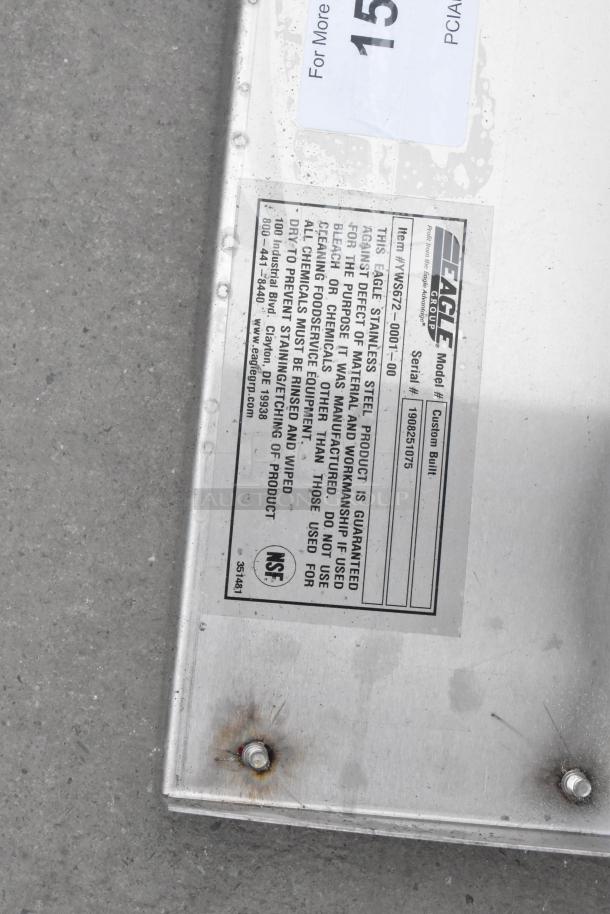 Eagle YWS672-0001-00 Shelf. Stainless steel, custom built. Features visible label with model and serial number.
