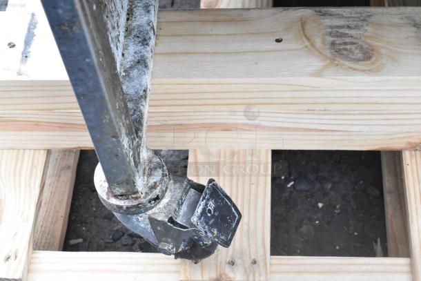 Giles EOF-24 stainless steel commercial fryer with 3 bays, dumping station, on casters. 480V, 3 phase. Used condition.