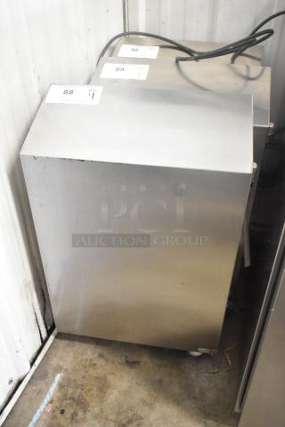 2021 Jun-Air 86R-3MN1-DSBHH stainless steel nitrogen generator, 120V, missing front left caster, on commercial casters.