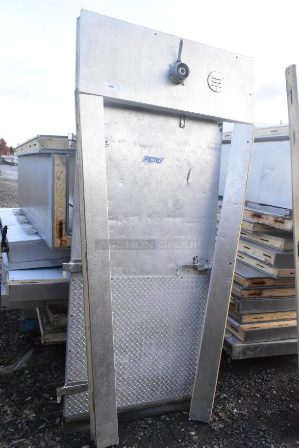 Two Penn walk-in boxes forming one combo unit, missing compressors, condensers, and evaporator fans, visible metal finish and Penn label.