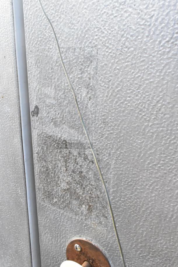 Two Penn walk-in boxes forming a combo box, lacking compressors, condensers, and evaporator fans. Surface wear visible.