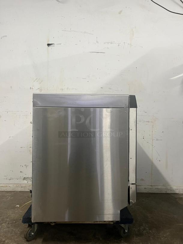 LABCONCO under counter dishwasher, stainless steel, used condition, visible wear, designed for laboratory settings.