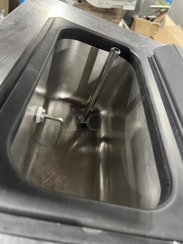 Well Spring SSI143S ice cream machine hopper, stainless steel interior, part of twin/twist unit, with digital controls.